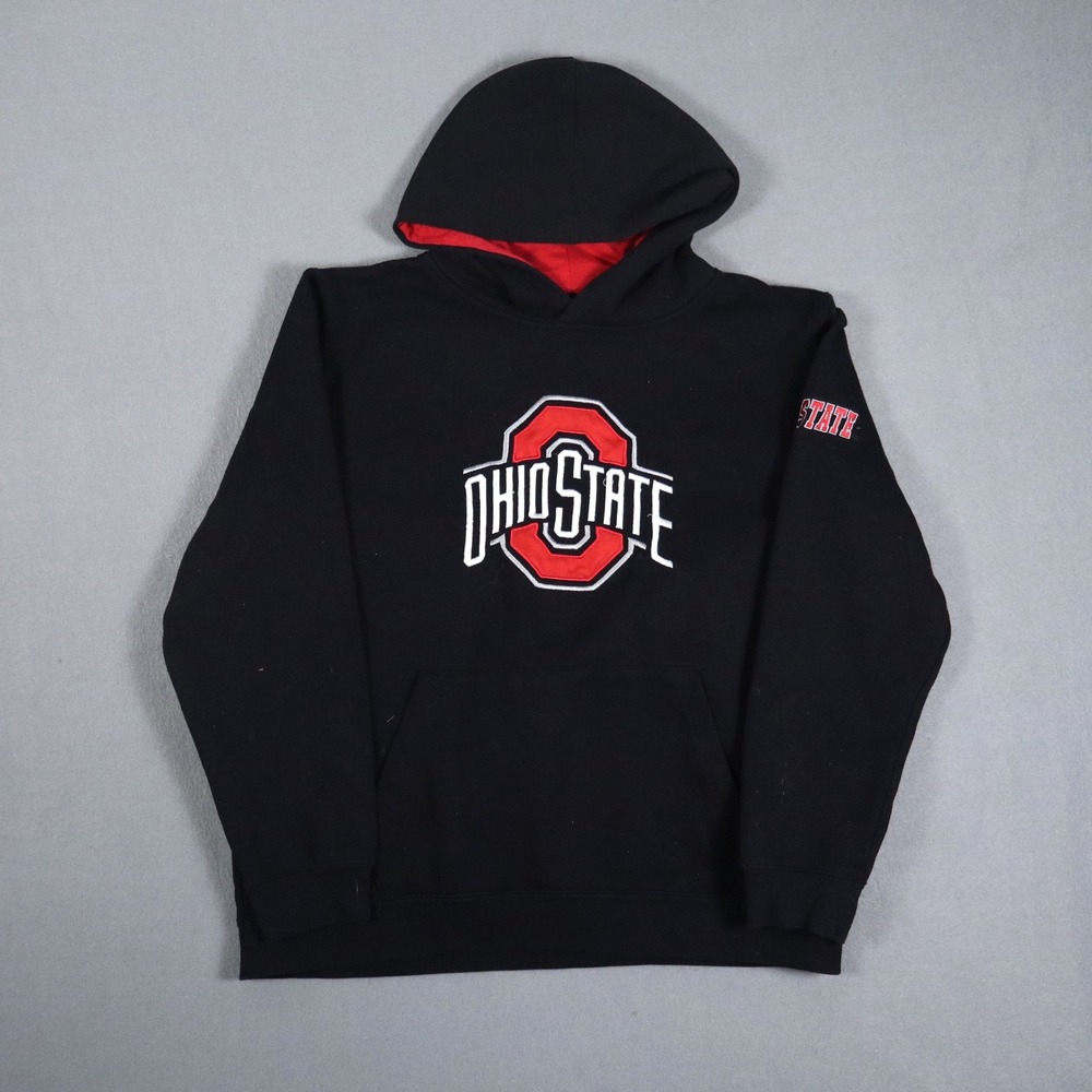 Colosseum Ohio State Buckeyes Embroidered Hoodie Youth XL Black Red - Picture 2 of 8